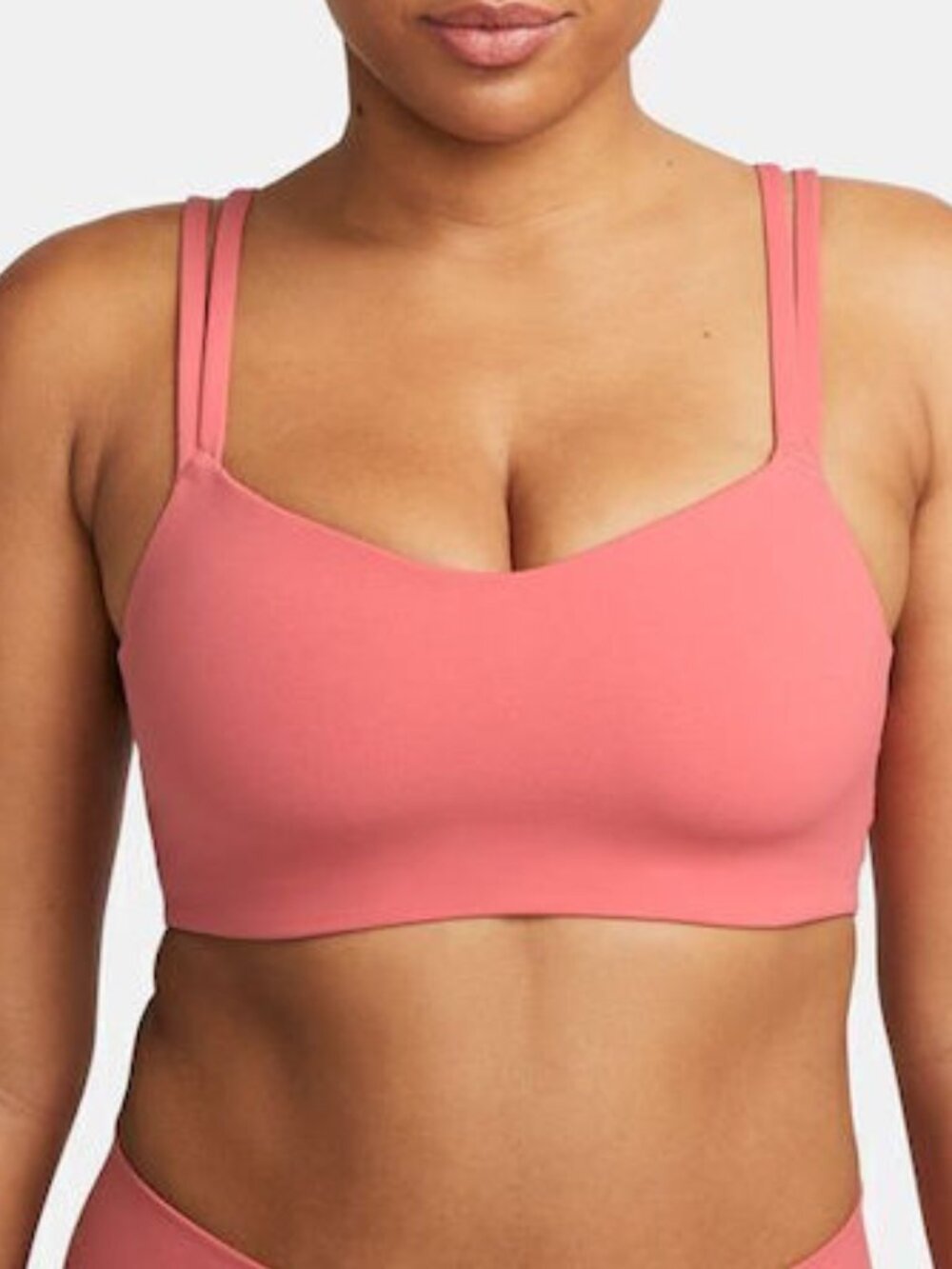 NIKE ZENVY Strapy Sport Bra - Slightly Padded. SIZE SMALL.  CORAL / SALMON COLOR